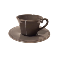 Tasse et sous-tasse taupe - Bonnes affaires