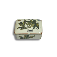 Boite chinoise et son couvercle motif Green Plants