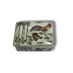 Chinese box and lid with Rooster pattern