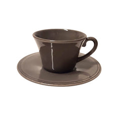Tasse et sous-tasse taupe - Bonnes affaires