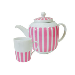 Collection porcelaine rayée Rose - Accessoires Gourmandises