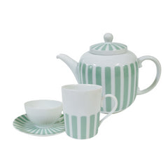 Collection porcelaine rayée Vert d'eau - Accessoires Gourmandises